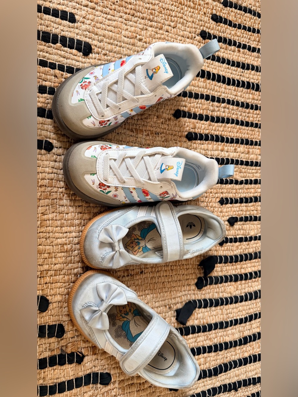 Disney Light Blue and White Kids Sneakers with Character Motif
